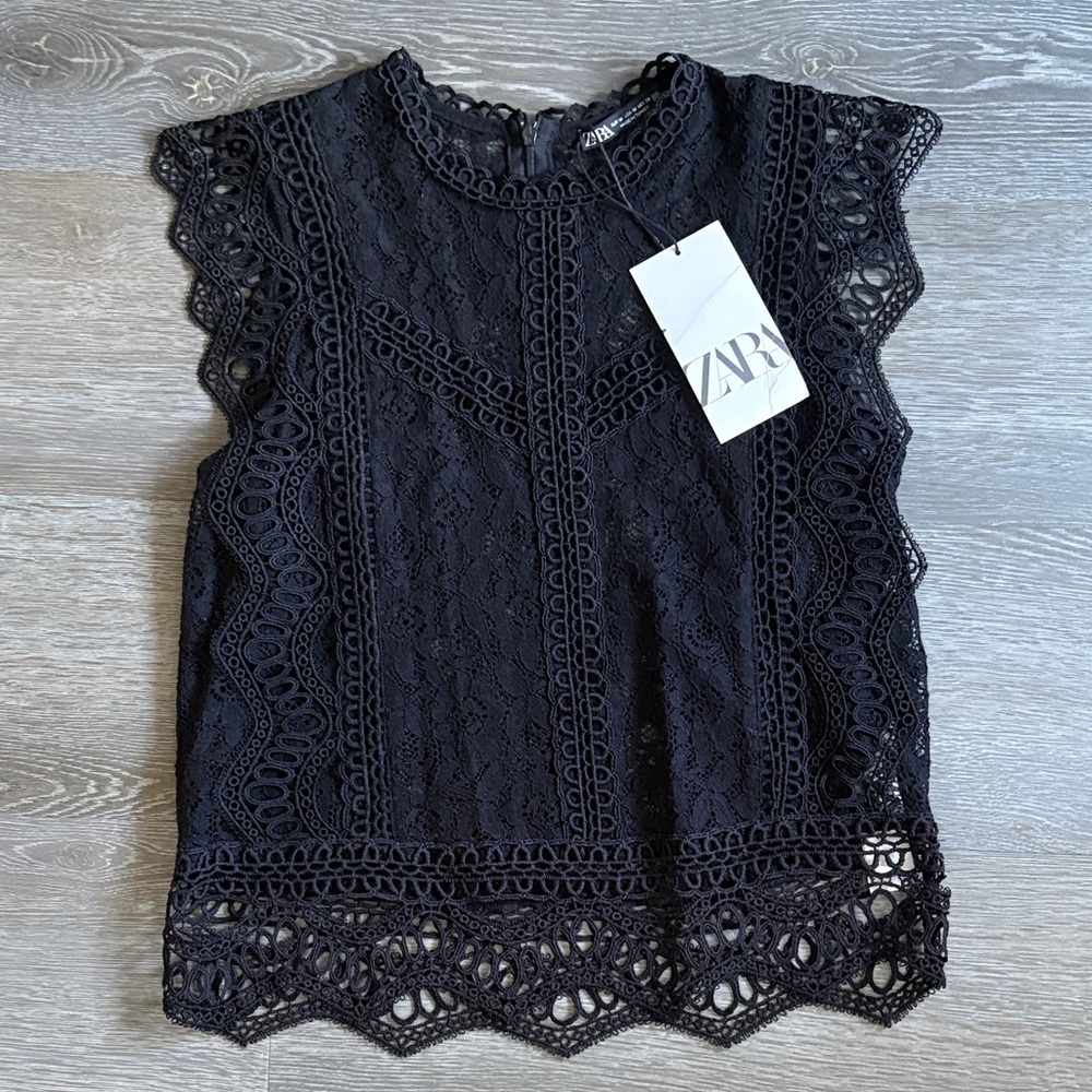 Zara Women's Black Lace Blouse
